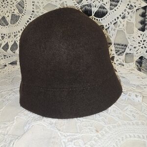 August Wool Blend Brown Cloche Hat